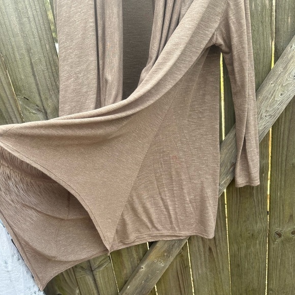 Michael Stars Oversized Cowl Neck Loose Fit Slub Knit Brown Thin Sweater Top - Picture 9 of 10